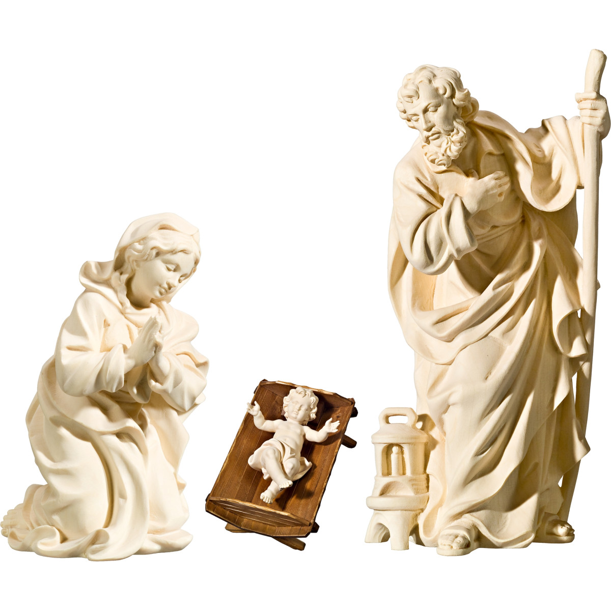 Nacimiento con Niño Jesús en cuna simple (sin base)